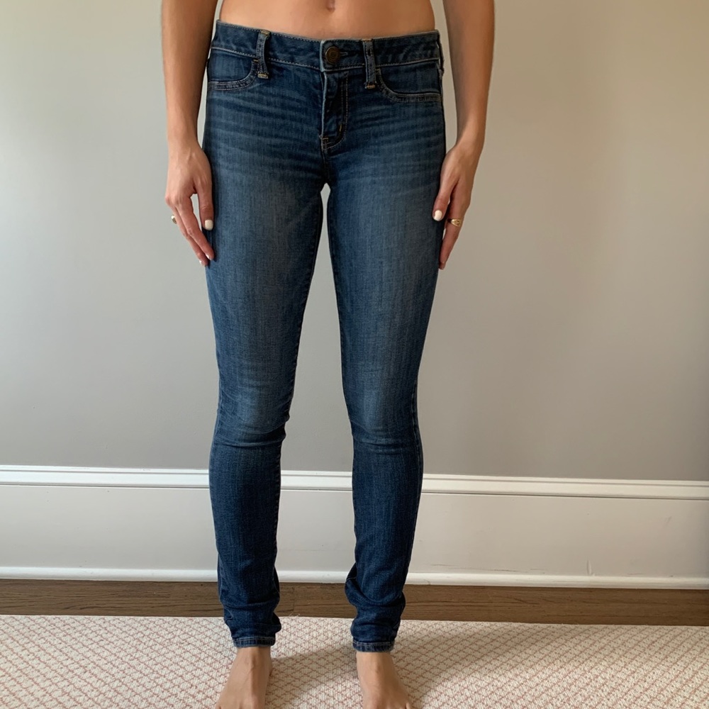 Blue stretch jeggings